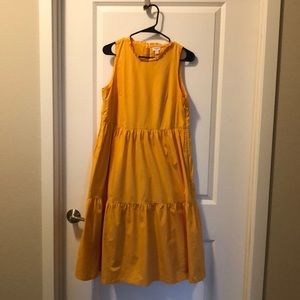 Yellow tiered midi dress from J Crew Factory // size 6 // like new
